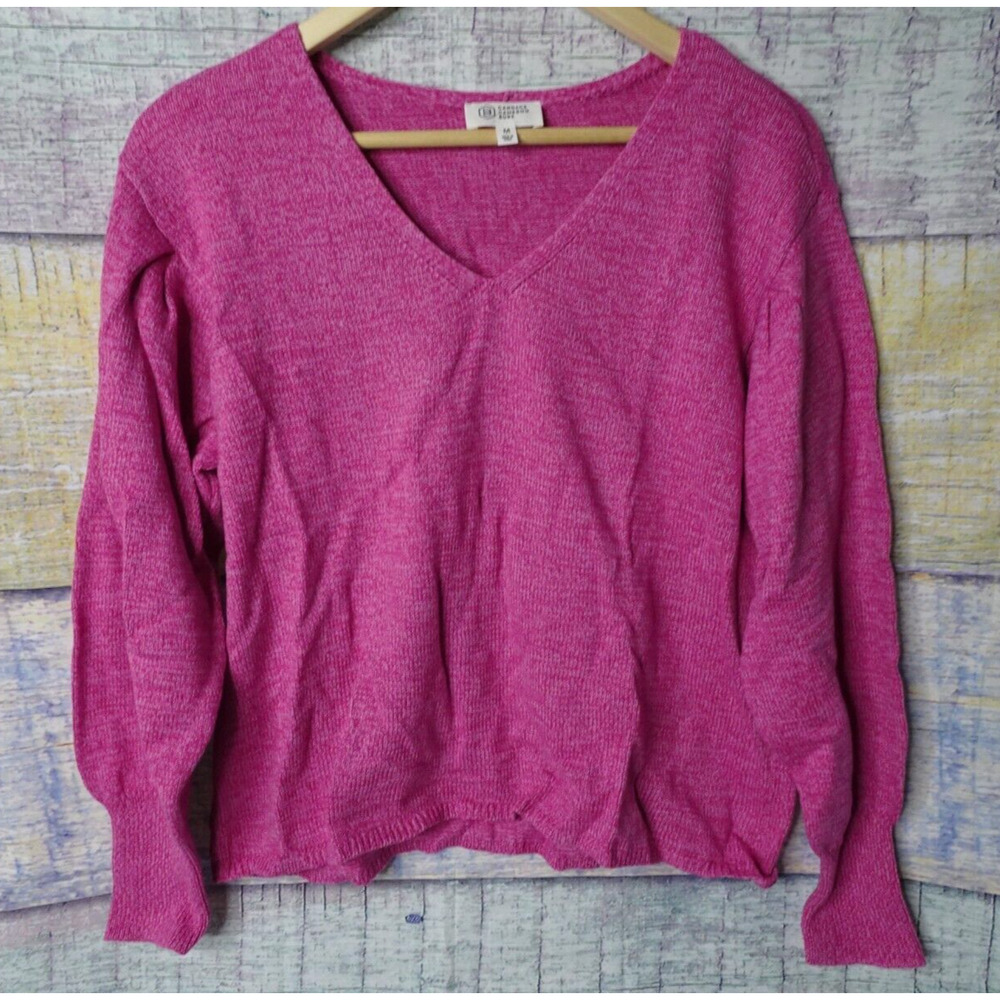 Candace Cameron Bure Women's Sweater Sz M V-Neck Drop Shoulder Geranium A462119